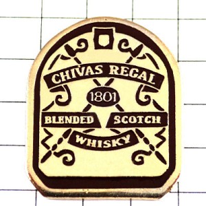 ピンバッジ・シーバスリーガル酒ウイスキーラベル型 CHIVAS-REGAL SCOTCH WHISKY SCOTLAND