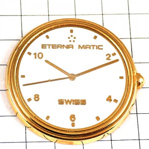 ピンバッジ・エテルナマティック自動巻き時計スイス文字盤 ETERNA SWISS