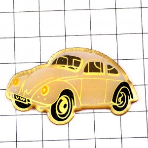 ピンバッジ・ワーゲン車ビートル白オールドカーVW-BEETLE VW VOLKSWAGEN GERMANY