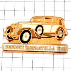 ピンバッジ・ルノー車オールドカー白と茶色1929年 RENAULT FRANCE