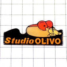 ピンバッジ・ピンクの耳のネズミ鼠 STUDIO-OLIVO