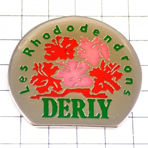 ピンバッジ・ピンクと赤色の花 DERLY RHODODENDRONS FRANCE