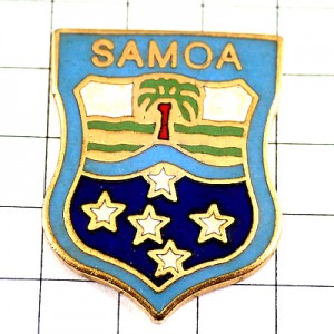 ピンバッジ・サモア南太平洋の国ヤシの木と星の国章ラグビーサモア代表 RUGBY SAMOA