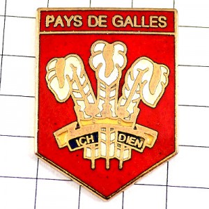 ピンバッジ・ラグビーウェールズ代表スリーフェザーズ三枚の羽根 RUGBY PAYS-DE-GALLES WALES