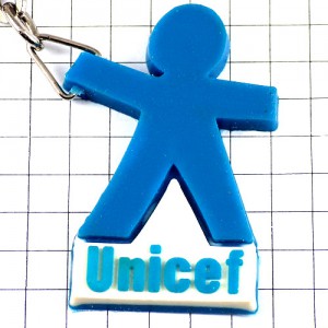 キーホルダー・ユニセフ国際連合児童基金ブルー青い子供 UNICEF UNO ONU