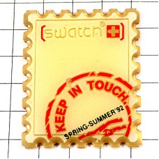 ピンバッジ・スウォッチの腕時計スイス切手型 SWATCH SWISS 