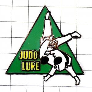 ピンバッジ・柔道グリーン三角一本 JUDO