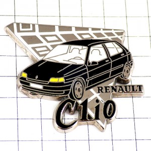 ピンバッジ・ルノー黒クリオ車 RENAULT FRANCE