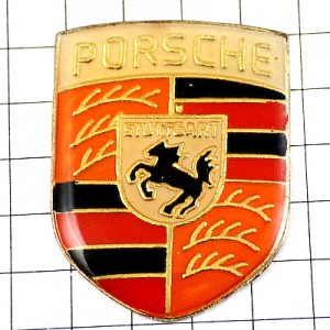 ピンバッジ・ポルシェ車エンブレム黒馬 PORSCHE GERMANY