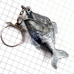 キーホルダー・灰色の魚フィッシング釣り