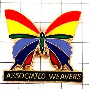 ピンバッジ・虹色のチョウチョウ蝶々 ASSOCIATED-WEAVERS 