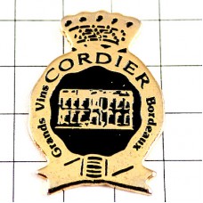 ピンバッジ・ボルドー産ワイン王冠リボン葡萄酒 CORDIER BORDEAUX WINE FRANCE