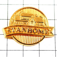 ピンバッジ・スタンホーム金色ゴールドの家 STANHOME USA