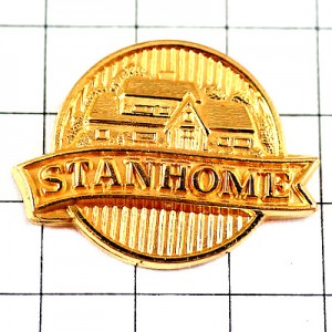 ピンバッジ・スタンホーム金色ゴールドの家 STANHOME USA