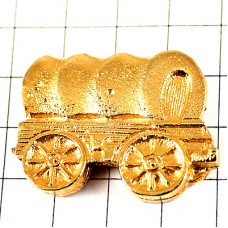 ピンバッジ・金色のワゴン幌馬車