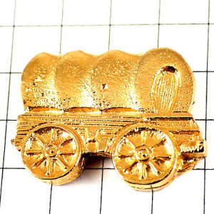 ピンバッジ・金色のワゴン幌馬車