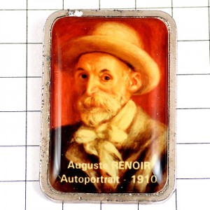 ピンバッジ・画家ルノワール自画像 AUGUSTE-RENOIR