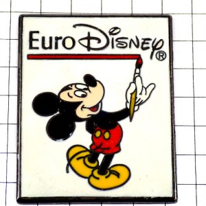 ピンバッジ・ミッキーマウス絵筆ユーロディズニー MICKEY EURODISNEY DISNEYLAND-PARIS OPENING FRANCE