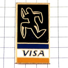 ピンバッジ・ビザ走る人クレジットカードVISA