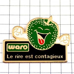 ピンバッジ・笑う青りんごリンゴ林檎 WARO APPLE FRANCE