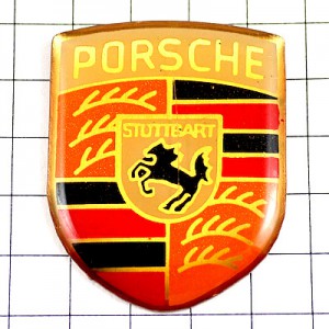 ピンバッジ・ポルシェ車エンブレム黒馬 PORSCHE GERMANY