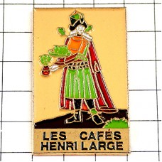 ピンバッジ・中世の衣装コーヒー珈琲カフェ店 CAFES-HENRI-LARGE