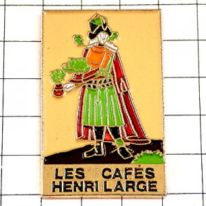 ピンバッジ・中世の衣装コーヒー珈琲カフェ店 CAFES-HENRI-LARGE