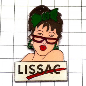 ピンバッジ・メガネ眼鏡セクシー女の子 LISSAC FRANCE