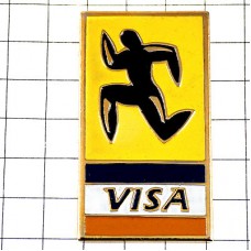 ピンバッジ・ビザ走る人クレジットカードVISA