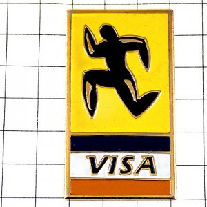 ピンバッジ・ビザ走る人クレジットカードVISA