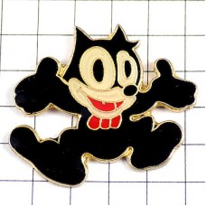 ピンバッジ・フェリックスザキャット黒猫キャラクター蝶ネクタイ赤 FELIX-THE-CAT