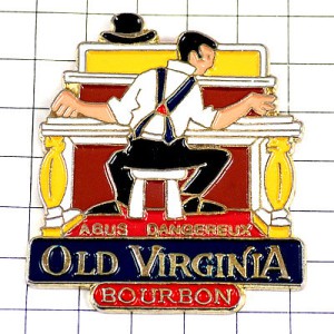 ピンバッジ・オールドバージニア酒バーボンウイスキー音楽ジャズピアニスト楽器 OLD-VIRGINIA BOURBON WHISKEY WHISKY USA