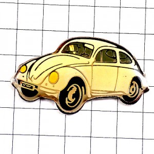 ピンバッジ・ワーゲン車ビートル白オールドカーVW-BEETLE VW VOLKSWAGEN GERMANY