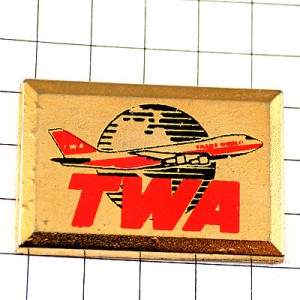 ピンバッジ・飛行機TWAトランスワールド航空