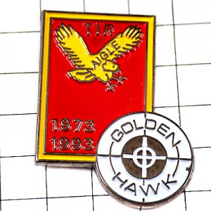 ピンバッジ・金色の鷲シューティング射撃の的 GOLDEN-HAWK SHOOTING