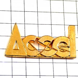 ピンバッジ・金色の文字/Acsel