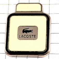 ピンバッジ・ラコステ香水壜ワニ鰐テーマカラー白と緑 LACOSTE