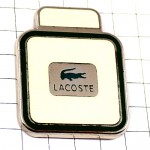 ピンバッジ・ラコステ香水壜ワニ鰐テーマカラー白と緑 LACOSTE