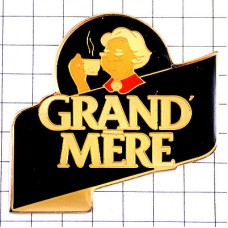 ピンバッジ・香り立つおばあちゃん印のコーヒー珈琲 CAFE-GRAND-MERE