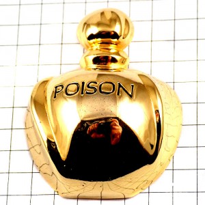 ブローチ・プワゾン香水クリスチャンディオール金色ゴールド壜型 CHRISTIAN-DIOR POISON