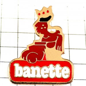 ピンバッジ・ガレットデロワ王冠と犬 BANETTE GALETTE