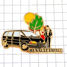 ピンバッジ・ルノー黒い車エスパス太陽カップル盛装RENAULT-ESPACE RENAULT FRANCE