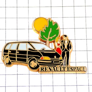 ピンバッジ・ルノー黒い車エスパス太陽カップル盛装RENAULT-ESPACE RENAULT FRANCE