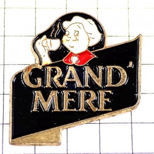 ピンバッジ・香り立つおばあちゃん印のコーヒー珈琲 CAFE-GRAND-MERE