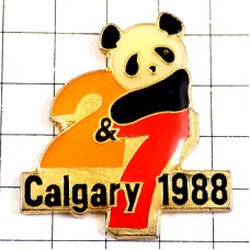 ピンバッジ・パンダ27数字オリンピック1988カルガリー冬季カナダ五輪 CALGARY-1988 CANADA