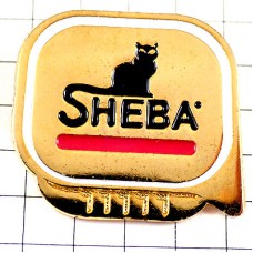 ピンバッジ・クロネコ黒猫シーバの猫缶型 SHEBA