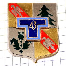 ブローチ・第43通信連隊フランス軍ミリタリー水色ブルーＴ 43E-REGIMENT-DE-TRANSMISSION 43RT FRANCE