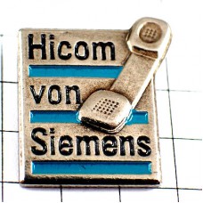 ピンバッジ・電話の受話器シーメンス社シルバー銀色 SIEMENS GERMANY