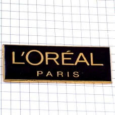 ピンバッジ・ロレアル化粧品パリ黒いロゴ文字 L-OREAL PARIS