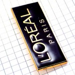 ピンバッジ・ロレアル化粧品パリ黒いロゴ文字 L-OREAL PARIS